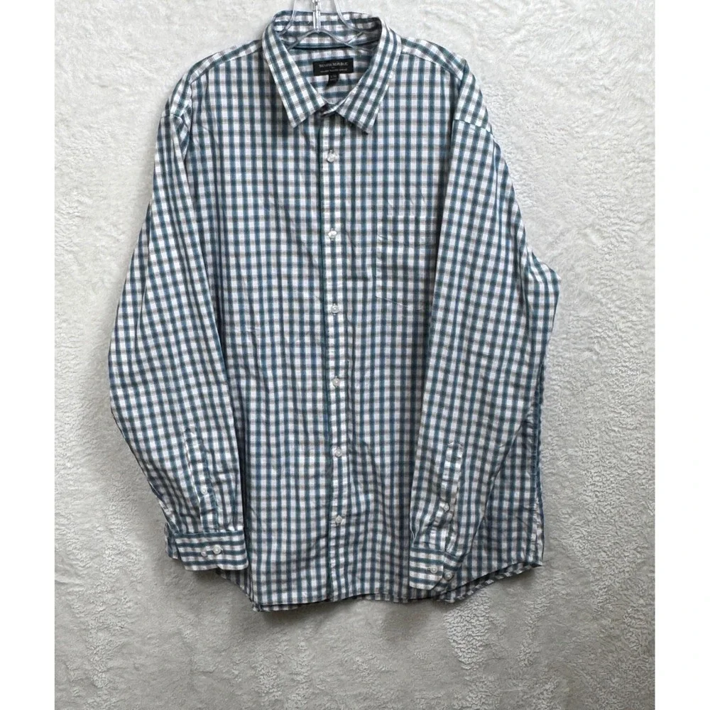 Banana Republic Non-Iron Tailored Slim Fit Plaid Button Down Shirt XXL